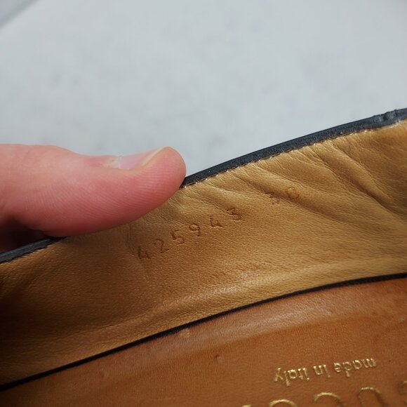 GUCCI BLACK GG PEYTON PEARL LEATHER HEEL SHOE - Picture 3 of 11